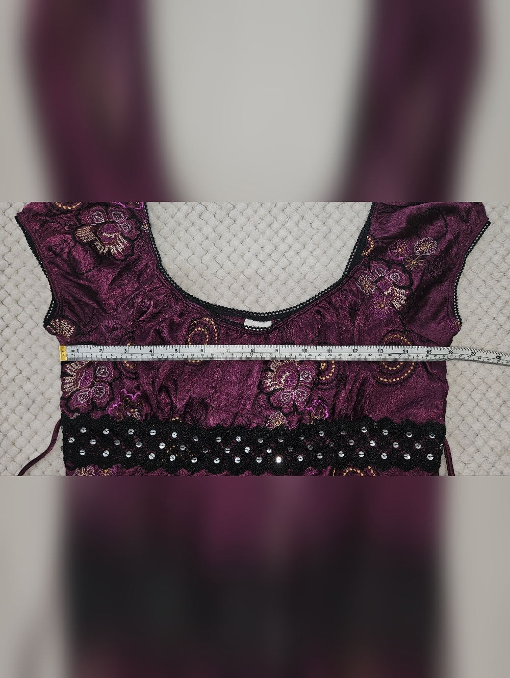 Y-2K Style Dark Purple Womens Top - Picture 3 of 5